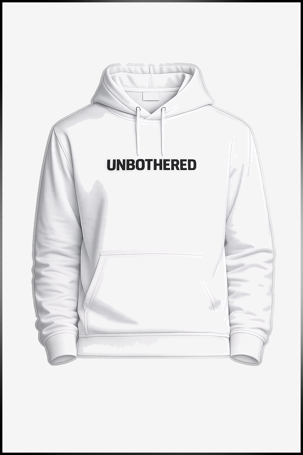 ALLBLACKOUT white UNBOTHERED hoodie